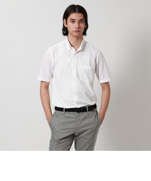 シアサッカー ジャージ ボタンダウンシャツ COMFORT EASY-MODEL -抗菌防臭-