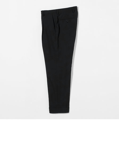 ＜District＞ポリエステル 1プリーツ テーパードスラックス