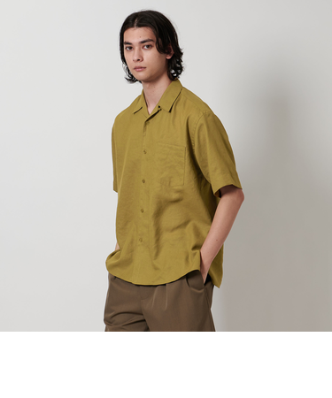 ツイル オープンカラー ショートスリーブシャツ