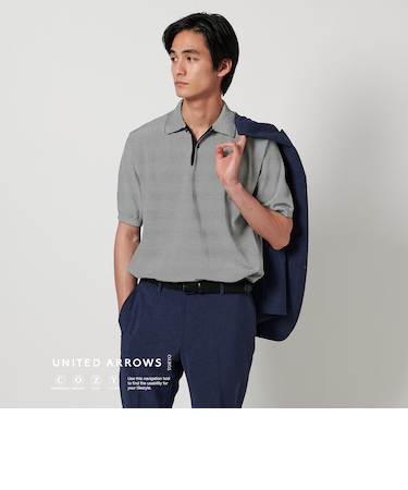 ショートスリーブ ボーダー ニットポロシャツ UA COZY -ウォッシャブル・抗菌防臭-