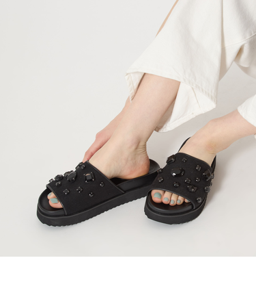 ビジュー スライダーサンダル