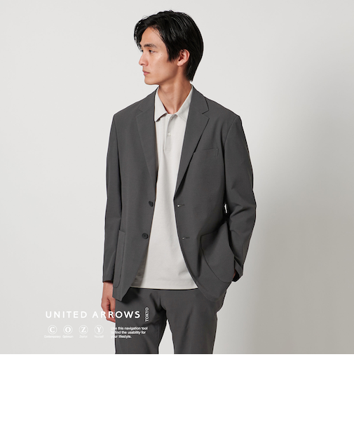 ライトサッカー シングル２ボタン ジャケット UA COZY ―ウォッシャブル・２WAYストレッチ―