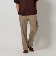 ポプリン モダンストレート イージーパンツ