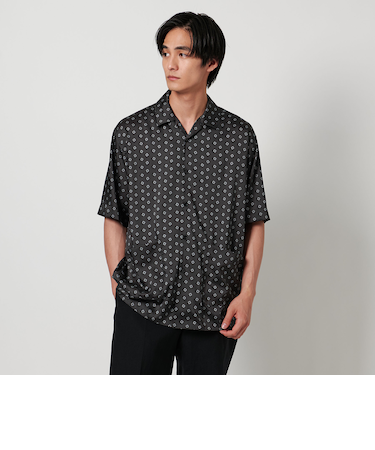 クラシックパターン ドレープ オープンカラーシャツ