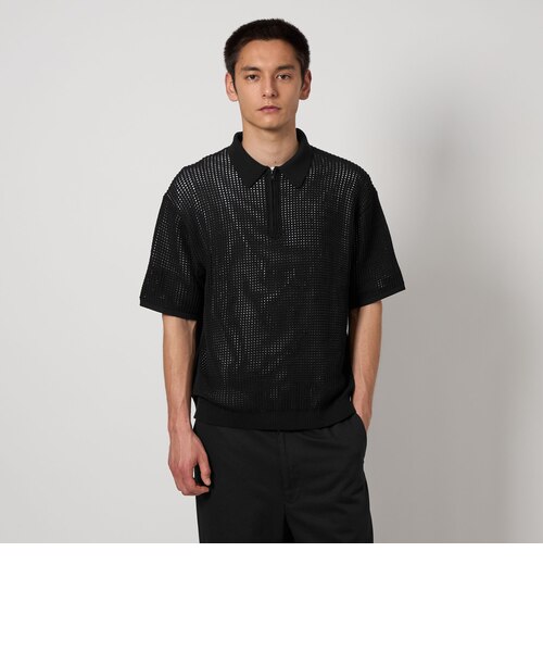 LIME】UNITED ARROWS & SONS MESH HALF ZIP PL/ポロシャツ 【公式通販】