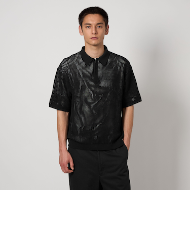 ＜UNITED ARROWS & SONS＞ MESH HALF ZIP PL/ポロシャツ