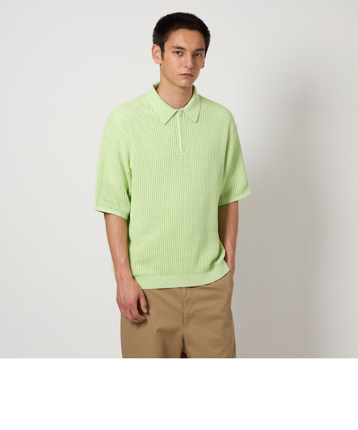 ＜UNITED ARROWS & SONS＞ MESH HALF ZIP PL/ポロシャツ