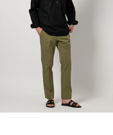 タイプライター スリムテーパード サイドシャーリング １プリーツ パンツ -ストレッチ-