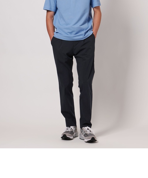 タイプライター スリムテーパード サイドシャーリング 1プリーツ パンツ -ストレッチ-