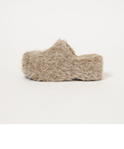 ＜SY＞ ウェッジフェイクファーミュール サンダル75