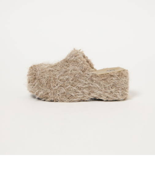 <SY> ウェッジフェイクファーミュール サンダル75