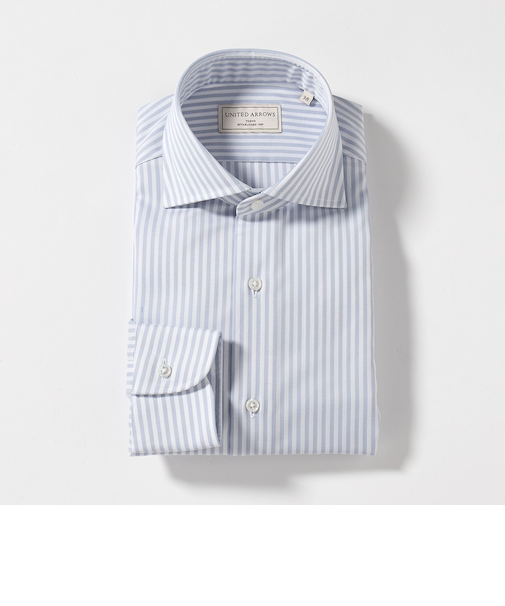 イージーケア AG パナマストライプ ワイドスプレッドカラー シャツ -イージーケア・抗菌防臭・通気性-