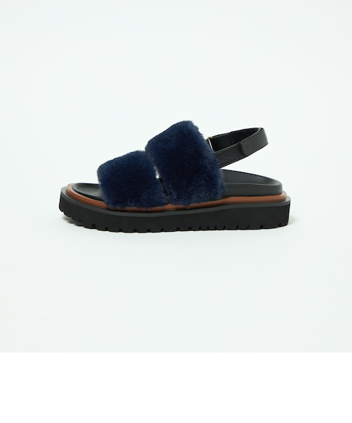 フェイクファーダブルベルト サンダル30↑