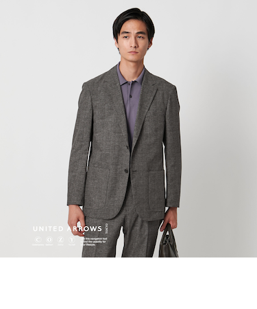 COOL DOTS プリント シングル 2ボタン テーラードジャケット UA COZY ‐ウォッシャブル 2WAYストレッチ 防シワ‐