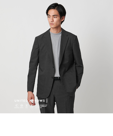 COOL DOTS プリント シングル 2ボタン テーラードジャケット UA COZY ‐ウォッシャブル 2WAYストレッチ 防シワ‐