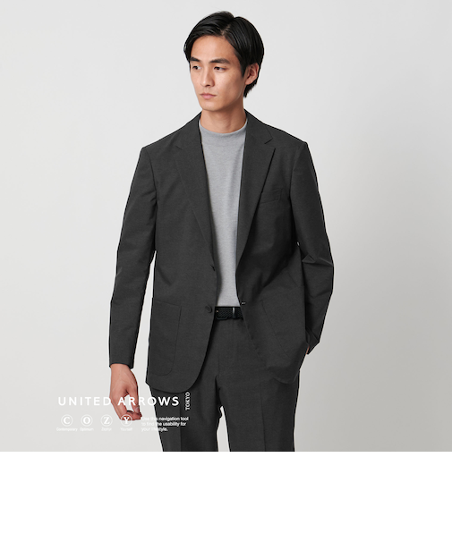 COOL DOTS プリント シングル 2ボタン テーラードジャケット UA COZY ‐ウォッシャブル 2WAYストレッチ 防シワ‐