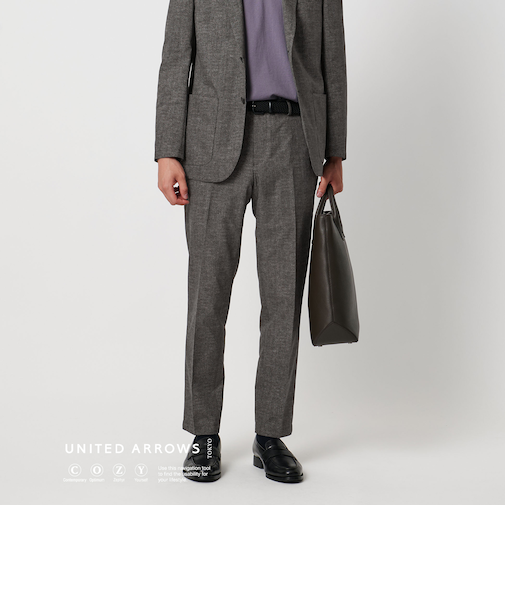 COOL DOTS プリント ノープリーツ スラックス UA COZY ‐ウォッシャブル 2WAYストレッチ 防シワ‐