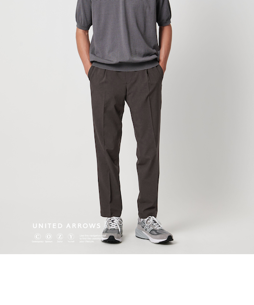 テック トロピカル サイドシャーリング 1プリーツ スラックス UA COZY ‐ウォッシャブル ストレッチ(ヨコ) 防しわ 吸水速乾‐