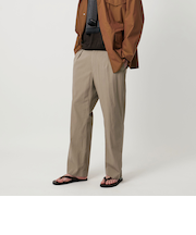 ガスボイル ギャバジン 2プリーツ ナチュラルトラウザース