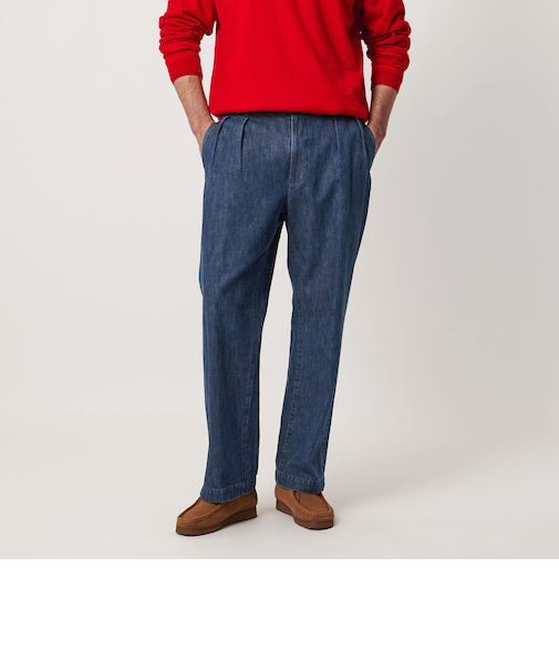 ジンバブエコットン デニム 2プリーツ ナチュラルトラウザース