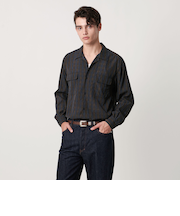 米沢 チェック オープンカラーシャツ  「SLOW &　」