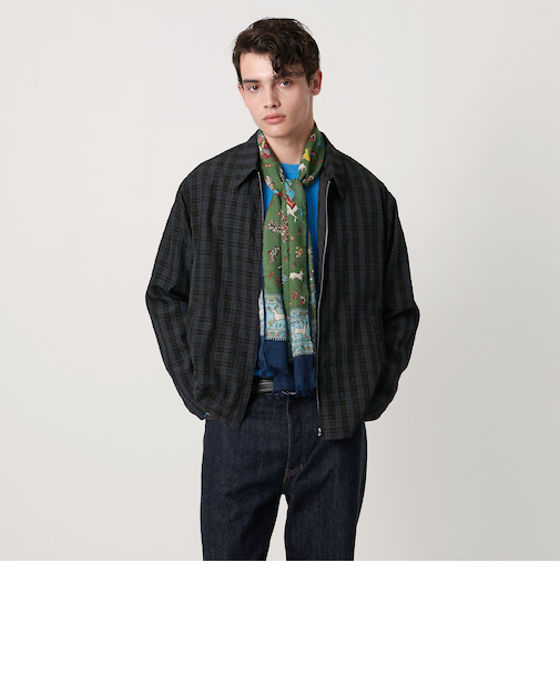 米沢 シアーチェック ジップブルゾン 「SLOW &　」