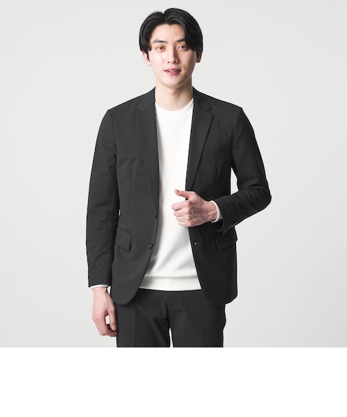 【BLACK】ドビー クロス 2ボタン ジャケット-セットアップ対応・ウォッシャブル-<A DAY IN THE LIFE> ドビー クロス 2ボタン ジャケット-セットアップ対応・ウォッシャブル