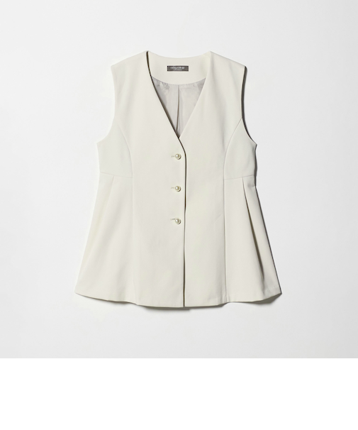 ダブルニット ペプラムベスト ‐セットアップ対応・ウォッシャブル‐＜A DAY IN THE LIFE＞