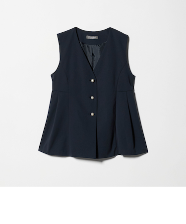 ダブルニット ペプラムベスト ‐セットアップ対応・ウォッシャブル‐＜A DAY IN THE LIFE＞