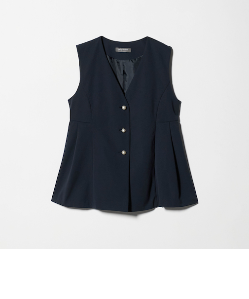 ダブルニット ペプラムベスト ‐セットアップ対応・ウォッシャブル‐＜A DAY IN THE LIFE＞