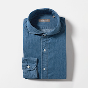 インディゴ ツイル カッタウェイカラーシャツ＜A DAY IN THE LIFE＞