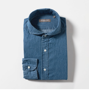 インディゴ ツイル カッタウェイカラーシャツ＜A DAY IN THE LIFE＞