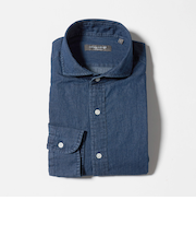 インディゴ ツイル カッタウェイカラーシャツ＜A DAY IN THE LIFE＞