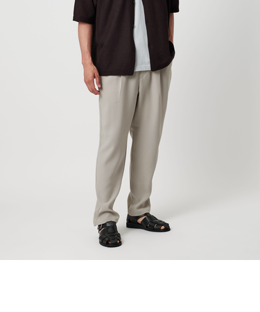 ドレープ ドビー 1プリーツ イージー テーパード パンツ