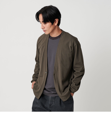 ドライ スムース 1ボタン カーディガン 吸水速乾