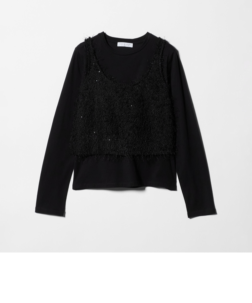 フリンジ×スパンコール キャミ+カットソー ‐セットアイテム‐<A DAY IN THE LIFE>