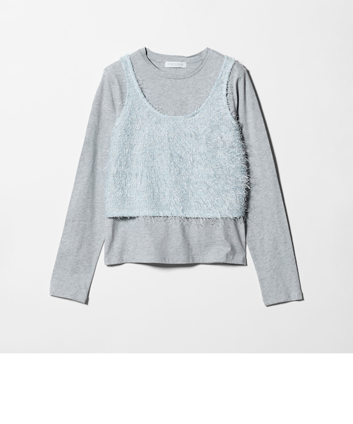 フリンジ×スパンコール キャミ+カットソー ‐セットアイテム‐<A DAY IN THE LIFE>