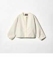 エンボス ノーカラーブルゾン ‐ウォッシャブル‐ ＜A DAY IN THE LIFE＞