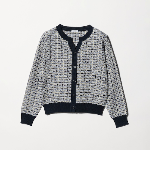 マルチカラー キーネックカーディガン ‐ウォッシャブル‐＜A DAY IN THE LIFE＞