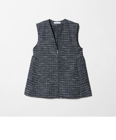 ツイードライクジャージー ペプラムベスト ＜A DAY IN THE LIFE＞