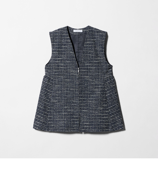 ツイードライクジャージー ペプラムベスト ＜A DAY IN THE LIFE＞