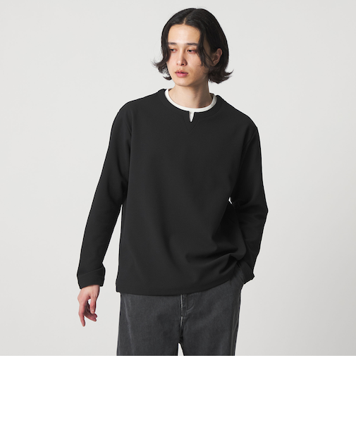 バウンシー ジャガード フェイクレイヤード キーネックカットソー＜A DAY IN THE LIFE＞