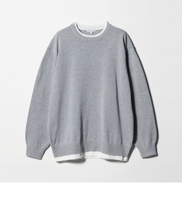 メランジ フェイクレイヤード ニット-ウォッシャブル-＜A DAY IN THE LIFE＞