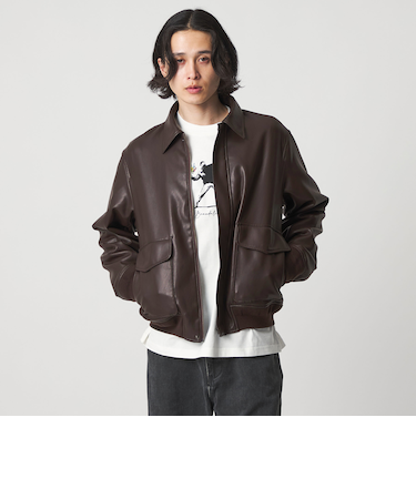 レザーライク フライト ブルゾン＜A DAY IN THE LIFE＞