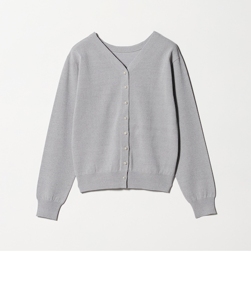 フェイクパールボタン 2WAY Vネックニット ‐ウォッシャブル‐<A DAY IN THE LIFE>