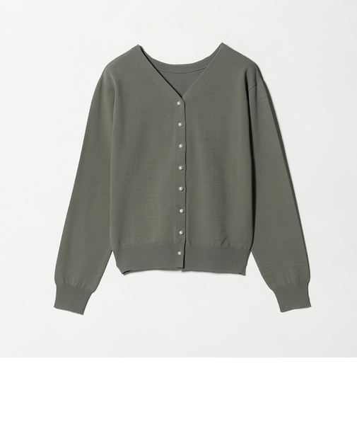 フェイクパールボタン 2WAY Vネックニット ‐ウォッシャブル‐＜A DAY IN THE LIFE＞