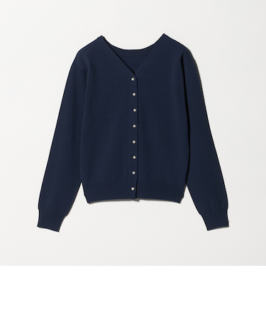 フェイクパールボタン 2WAY Vネックニット ‐ウォッシャブル‐＜A DAY IN THE LIFE＞