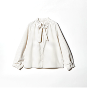 ボウタイ フリルネックブラウス ＜A DAY IN THE LIFE＞