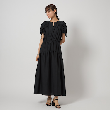 <EMMEL REFINES>EM ドロストスリーブ ティアード ワンピース