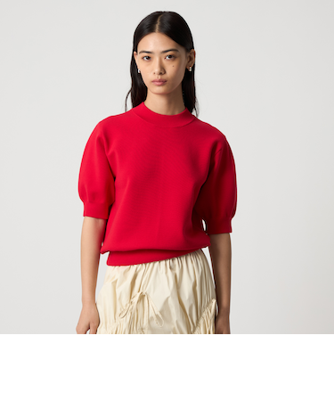 ＜EMMEL REFINES＞EM ミラノリブ パフスリーブ ニットプルオーバー